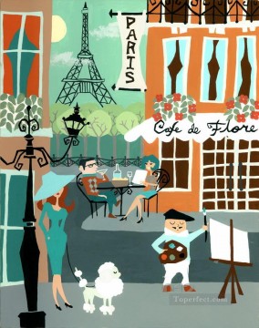 Paisajes Painting - escenas callejeras en París 80